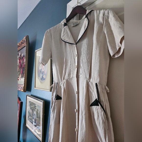 Vintage Irish linen dress - Picture 2 of 6